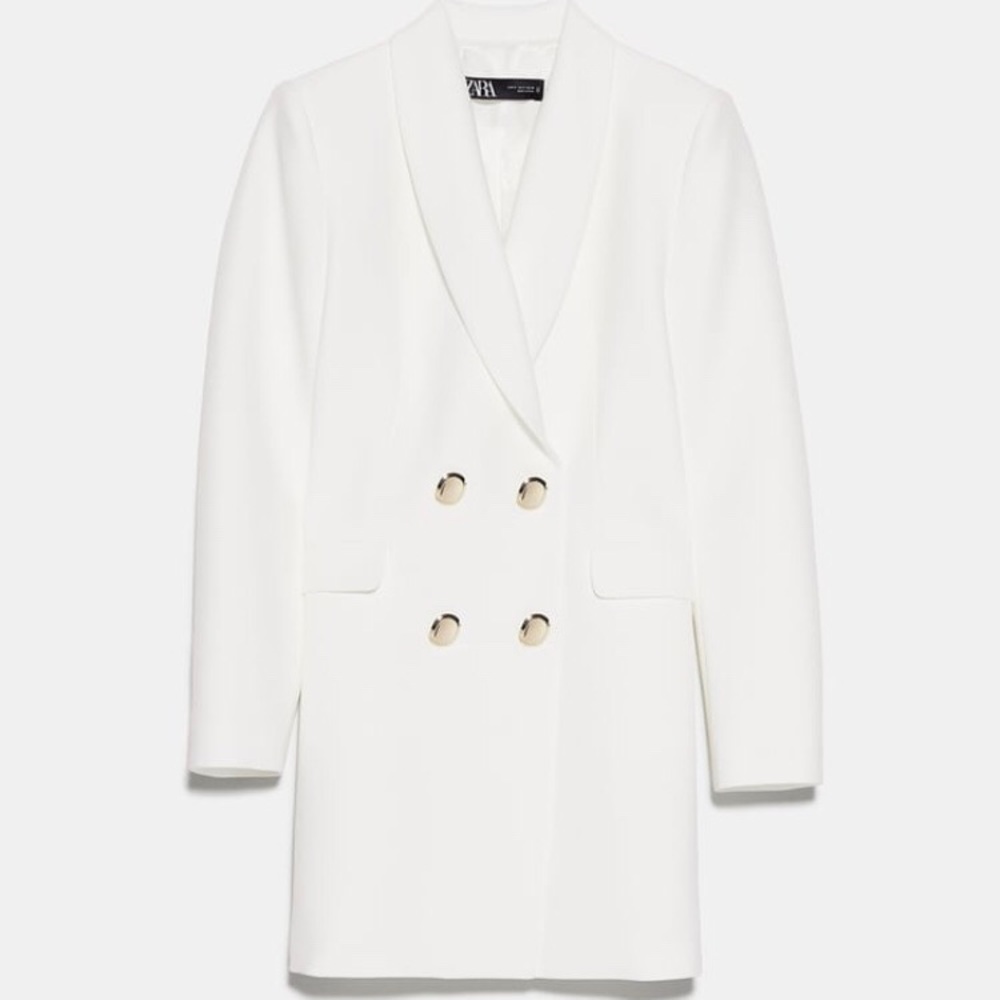 Double Breasted Buttoned Frock Blazer Dress Coat
